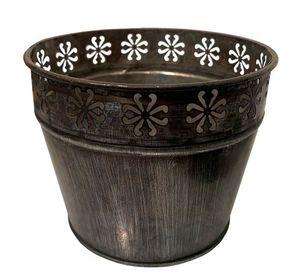 Macetero metal gris