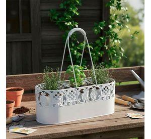 Macetero Decorativo Metalico 36x12x15 Cm