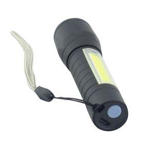 SET X 2 LINTERNA 1 LED+1 LED COB MINI TACTICA METAL CON ZOOM RECARGABLE