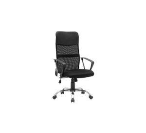 Silla de oficina ergonómica Emilio cuero con malla color negro