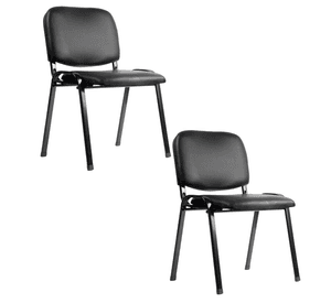 Pack 2 Sillas Visita Iso Tapizada Ecocuero Recepción Cacino