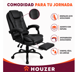 Silla de Escritorio de Oficina Ejecutiva  Giratoria Doble Masaje  o Vinipiel