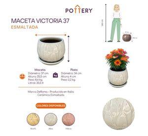 Maceta Victoria 37 Alba con plato