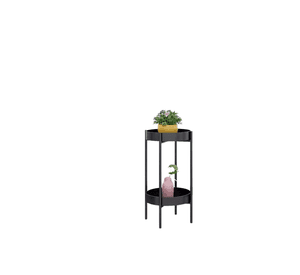 Pedestal redondo para plantas negro S