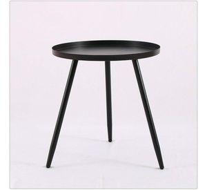 Mesa Lateral Auxiliar Centro Metalica Redonda 42x42x45cm Negro