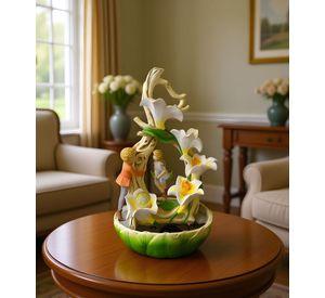 Fuente Agua Decorativa Sobremesa Flores Tulipanes Jhn