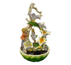 Fuente Agua Decorativa Sobremesa Flores Tulipanes Jhn