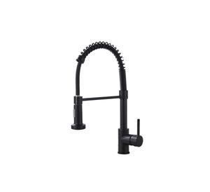 Llave Monomando Lavaplatos Profesional Resorte Negro