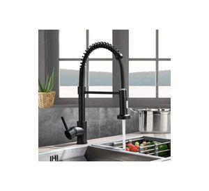 Llave Monomando Lavaplatos Profesional Resorte Negro