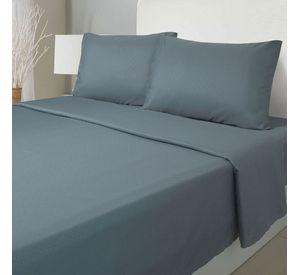 JUEGO DE SABANAS ARTHOME 1.5 PLAZA GRIS CON RELIEVE - MICROFIBRA 80G