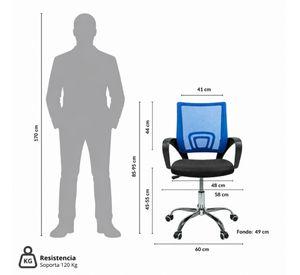 Silla Ejecutiva Ergonómica New York Air Mesh Azul – Con Altura Ajustable y Diseño Moderno