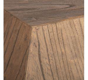 Mesa lateral Geo de madera de olmo estilo geométrica.