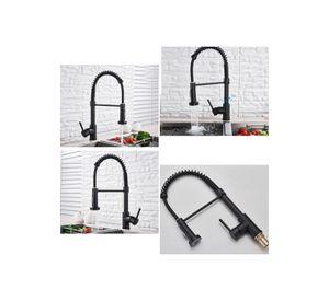 Llave Monomando Lavaplatos Profesional Resorte Negro