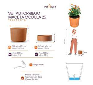 Maceta Autoriego Modula 25cm Terracota