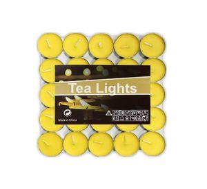 SET DE 50 VELAS TEA LIGHT 0.9 X 3.5 CM AMARILLO