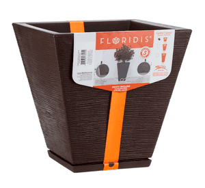 MACETERO FLORIDIS ZURIQUE CAFÉ 34CM CON PLATO