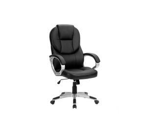 Silla de escritorio ejecutiva Emilia premium cuero color negro