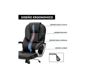 Silla de escritorio ejecutiva Emilia premium cuero color negro