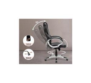 Silla de escritorio ejecutiva Emilia premium cuero color negro