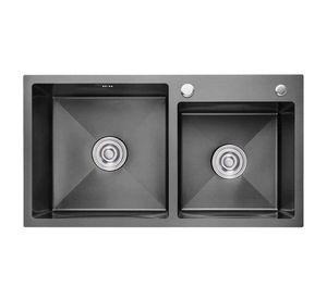 Lavaplatos Dekora Doble Deluxe 78x43cm 2mm Negro
