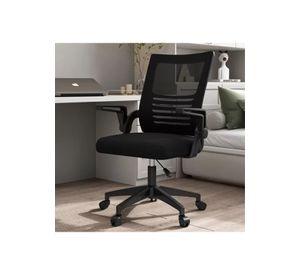 Silla de escritorio Emilia ergonómica acolchada color negro