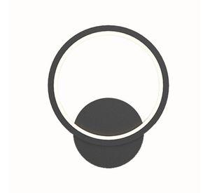 Aplique Pared Negro Calido Led 10 W Moderno Circulo