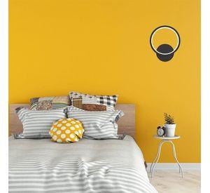 Aplique Pared Negro Calido Led 10 W Moderno Circulo