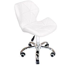 Silla De Escritorio Mariposa Radar Giratoria Acolchada Blanca