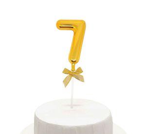 TOPPER TORTA NUMERAL DORADO 7