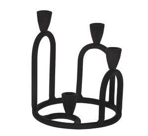 Adorno Portavela JELLICOE aluminio Negro 23×20 cm