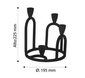 Adorno Portavela JELLICOE aluminio Negro 23×20 cm