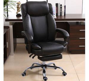 Silla PC de Cuero Boss para Oficina Con Reposapies Estilo Osaka