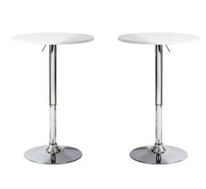Pack 2 Mesas  Bar Regulable 60 CM mdf Color Blanco