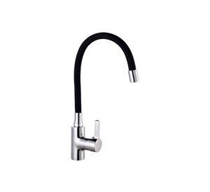 Llave Monomando Negra Flexible Lavaplato