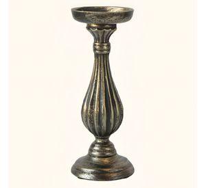 Candelabro Romano Pedestal Pilar Decorativo Negro 28cm Jhn
