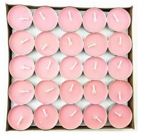 SET DE 50 VELAS TEA LIGHT 0.9 X 3.5 CM ROSADA