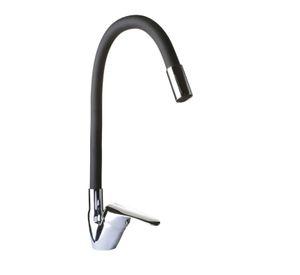 Llave Monomando Lavaplatos Cuello Flexible Negro Hoffens