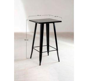 Mesa Tolix Alta Bar Negra 60 x 60 cm