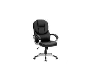 Silla de escritorio ejecutiva Emilia premium cuero color negro