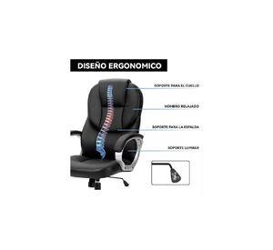 Silla de escritorio ejecutiva Emilia premium cuero color negro