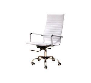 Silla Oficina Ejecutiva aluminio con apoya brazos Blanca Chic Home