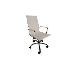 Silla Oficina Ejecutiva aluminio con apoya brazos Blanca Chic Home