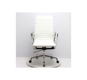 Silla Oficina Ejecutiva aluminio con apoya brazos Blanca Chic Home