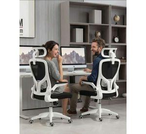 Pack 2 Sillas Ergonómica Pro: Máximo Confort con Apoyacabeza Ajustable Blanca
