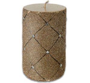 Vela Decorativa Brillantes Gold Mediana