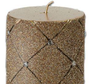 Vela Decorativa Brillantes Gold Mediana