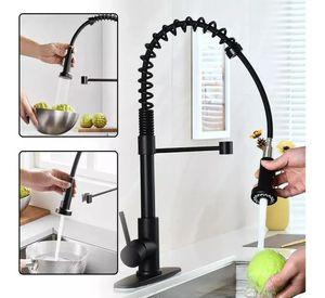 Llave Monomando Negra Flexible Lavaplatos De Cocina