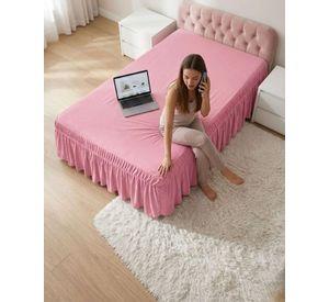 Faldón De Cama Plaza Y Media Cubre Base Con Pliegues
