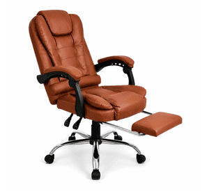 Silla Oficina Ejecutiva Escritorio Giratoria Doble Masaje Color Café Material Del Tapizado Vinipiel