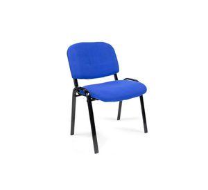 Silla ISO Meeting Acero y Tapiz Azul Acolchado Apilable